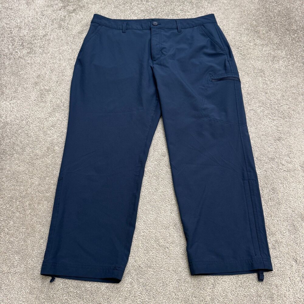 Eddie Bauer Stretch Ripstop Crop Capri Pants Women 12 Blue Lightweight Outdoor